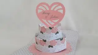 Pop-up card - wedding cake [Etsy template]