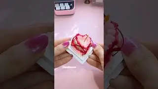 Mini heart cake with bow & candle 🎀🎂#handmade #cakes #diy #mini