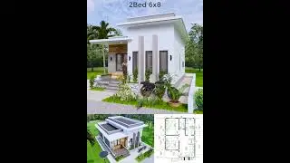 Best Small House Plans 6x8 Meter 20x27 Feet 2 Beds Terrace roof  #houseplans #home #homedesign