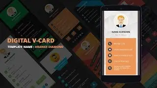 Digital Business Card Template | Digital vCard Template - OrangeDiamond