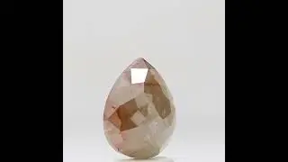 Natural Rustic Diamond 1.93tcw Reddish Yellow Sparkling Pear Rose Cut For Gift