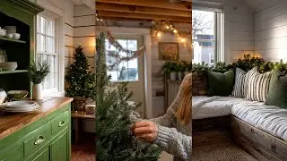 Elegant Yet Cozy Green and White Farmhouse Christmas Decor for Small Rooms