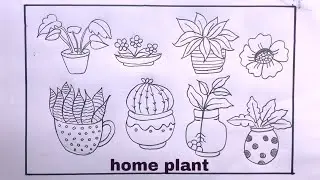 Drawing Doodle Home Plant Easy/How To Draw Doodle Home Plant Step By Step/Doodle Home Plant Drawing