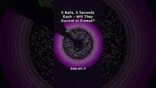 Will the 5 Balls escape or freeze forever?#shorts #digitalart #satisfying #viral #asmr #game #bounce