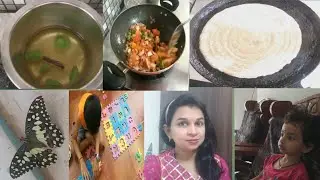 vlog Working Mom daily routine | Dhanvi ko steam dena  pada | healthy atta mix dosa & chutny