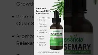 Essancia - Rosemary Essential Oil for Hair Growth, Face, Skin and Muscle Pain and Aromatherapy.