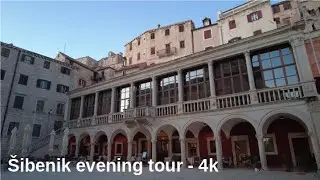 &Scaron;ibenik Croatia Walking Tour 4k in the evening