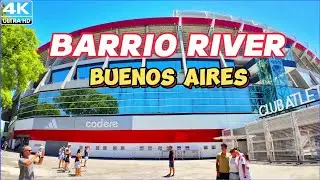【4K】Caminando por el BARRIO RIVER - Buenos Aires 🇦🇷 | Walking Tour ⚪️BELGRANO🔴