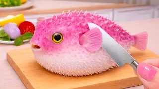 Yummy Miniature Puffer Fish Curry Recipe 🐠 Cooking Blow Fish with Rice in Mini Yummy
