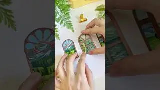 Art Journey through windows 🖼️ #gouachepainting #miniaturepainting #landscapepainting #paintwithme