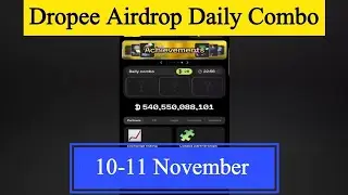 Dropee Daily Combo Today | Dropee Daily Combo 10 November | Dropee Daily Combo | Dropee Combo Today