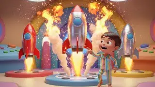 Five Little Rockets Zoom Zoom Zoom 🚀 | Nursery Rhymes for Kids & Baby Songs