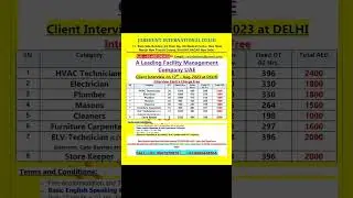 facility maintenance company dubai interview 12 August.