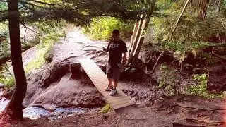 Seton Creek waterfalls and Mini Mack Bridge Mesick Michigan