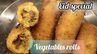 Chicken vegetable bread roll by Aroosh |vegetable cheese rolls |  frozen rolls | how to make crispy