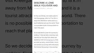 CUE CARD :- DESCRIBE A LONG WALK YOU EVER HAD || #ieltspreparation #ielts #english #cuecard2022