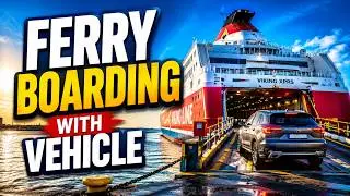 VIKING LINE FERRY BOARDING by car in Helsinki and leaving in Tallinn. Ferry travel Finland-Estonia.