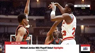 Michael Jordan Playoff Debut Highlights | Bulls vs Bucks | Game 1 |