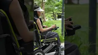 Long-range electric wheelchair with dual batteries provides long-lasting power for outdoor travel.