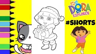 Coloring Dora the Explorer Christmas Santa Coloring Book Page #shorts #coloring #doratheexplorer