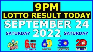 9pm Lotto Result Today Sept / September 24 2022 (Saturday)