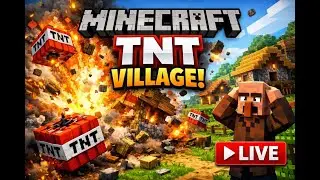 Minecraft TNT Blast In Village #minecraft #shorts #livestream #live #livefeed