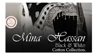 Mina hassan black and white collection of dress material
