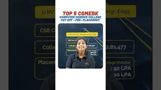 Computer Science Engg. Branch In Top Colleges Through COMEDK 🔥 #comedk #comedk2025