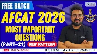 MATHEMATICS || MOST IMPORTANT QUESTIONS PART-27 || AFCAT 2026 || BY RAHUL SIR #afcat #2026 #airforce
