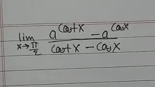 find the limit of (a^cotx-a^cosx)/(cotx-cosx)