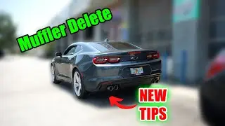 Camaro LT1 V8 Muffler Delete with Polished chrome tips | Best exhaust modification for a Camaro