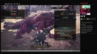 MHW 2018 PS4 Pro with /\/\onst3r SBE Lance Build. Getting the Megaman Palico Armor set :)