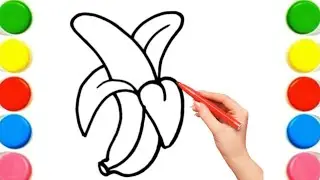 How To Draw cute banana Drawing, Painting & Coloring For Kids and Toddlers_ Child Art 🐋