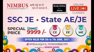 Launching SSC JE Live Class @ 9999 | State AE/JE Online Coaching | CE | ME | EE | SSC JEn Exam 2021