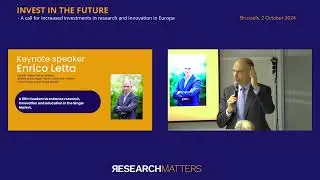 Live web streaming: Invest in the future! - Research Matters event with keynote speaker Enrico Letta