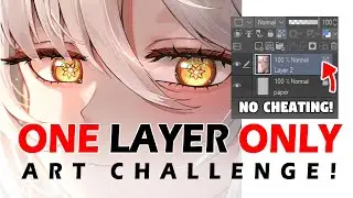 Drawing with only ONE LAYER (I usually use hundreds of layers) l ART CHALLENGE