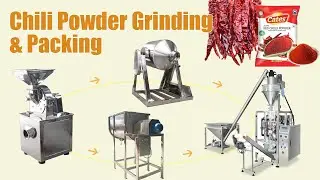 Spice Powder Processing Plant | Red Chili Power Sachet Making with Grinding, Mixing & Packing Steps