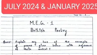 MEG 01 Solved assignment 2024-2025 | MEG 01 solved handwritten assignment in English 2024-2025 |