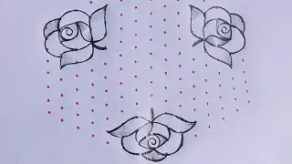 15×8 dotes #குலாபி மலர் வடிவமைப்பு 🌼 எளிய ரங்கோலி# kulabi malar vativamaippu 🌺 simple rangoli 🌺🏵️🏵️