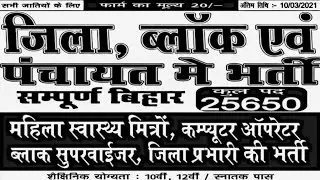 Bihar Block Level Recruitment 2021, Bihar SSC DEO, Block Supervisor, MTS, Group-D, Recruitment 2021
