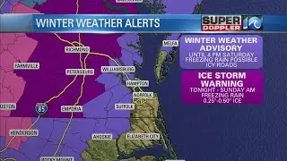 Ice storm warning for part of Virginia starting tonight
