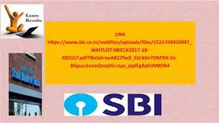 SBI CLERK 2018 II SELECTED DETAILS LIST II EXAM HELD IN 5-8-2018