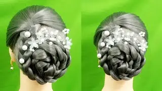 Bun Hairstyles For Lahanga |Long Hair Hairstyle |Wedding Hairstyle For Women |#bunhairstyle