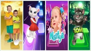 Tiles hop Talking Anjela 🆚🎶 Nastya 🆚 Niki Vlad 🎶🆚 Talking Tom 🆚 cofen dans music games