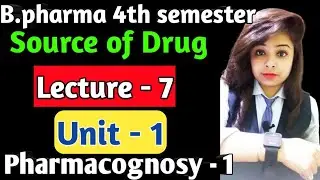 Source of Crude drug | Lecture - 7 | Unit - 1 | Pharmacognosy - 1 | 4th semester |