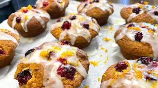 蔓越莓香橙小蛋糕 🍊 Cranberry Orange Muffins [ENG SUB]