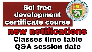 Sol free course development certificate new information | Aryan