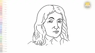 John Milton drawing easy | Draw easily face sketch | How to draw John Milton step by step #artjanag