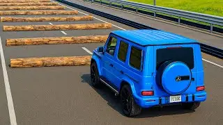 Cars vs 100 Fallen Trees x 100 Potholes Challange |👑BeamNG Drive