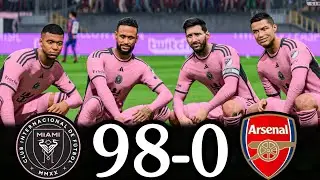 FC 24 - RONALDO MESSI NEYMAR & MBAPPE | ALL STARS | INTER MIAMI 98-0 ARSENAL